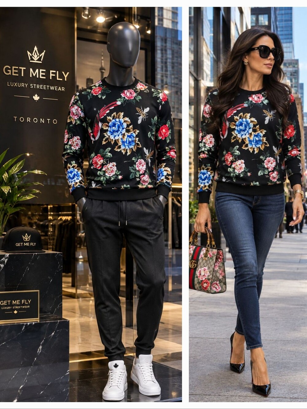 Floral Sweatshirt / Luxury Canadian Brand